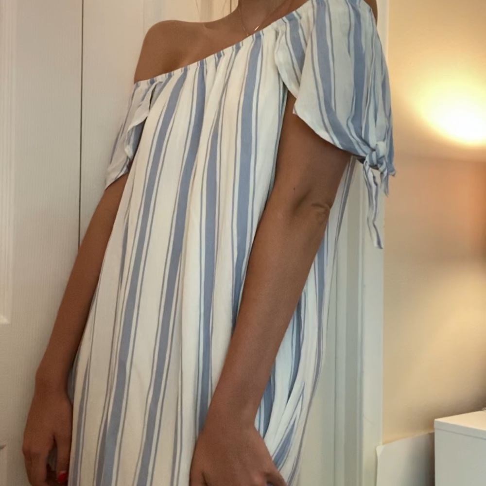 One Clothing White Striped Shift Dress